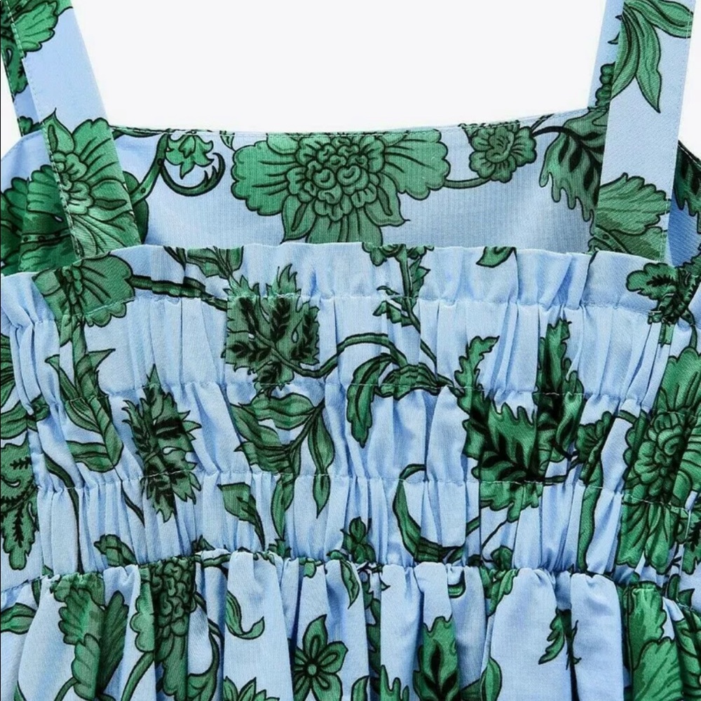 ZARA Floral MIDI STRAIGHT NECK DRESS REF 7563/247 - Picture 3 of 4